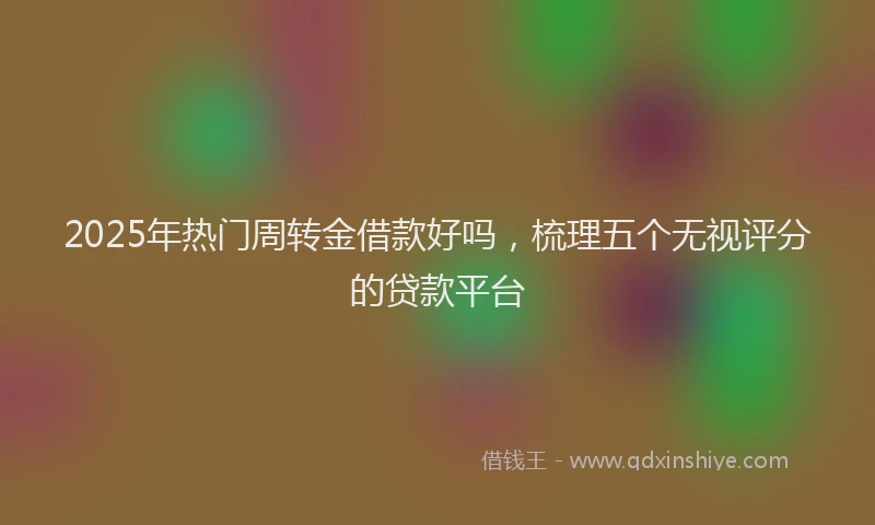 2025年热门周转金借款好吗，梳理五个无视评分的贷款平台