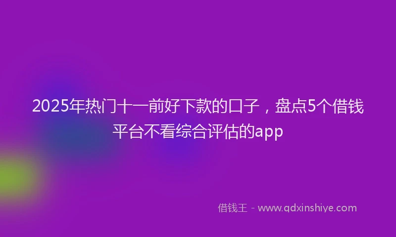 2025年热门十一前好下款的口子，盘点5个借钱平台不看综合评估的app