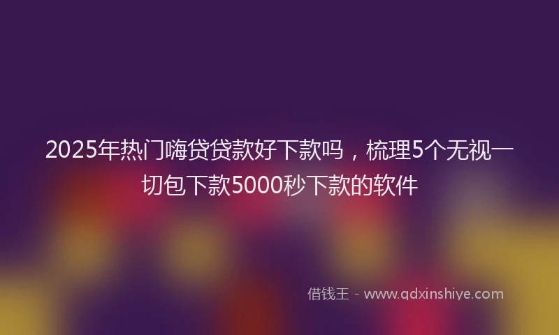 2025年热门嗨贷贷款好下款吗，梳理5个无视一切包下款5000秒下款的软件