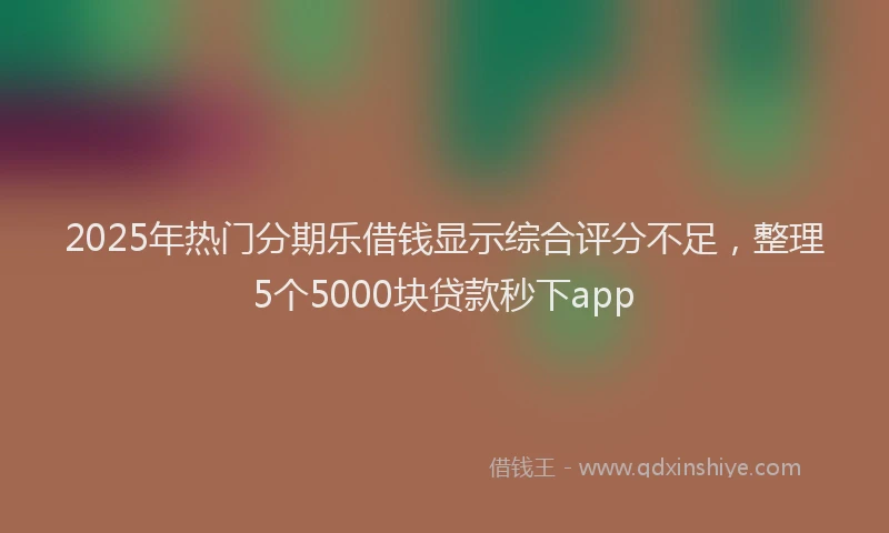 2025年热门分期乐借钱显示综合评分不足，整理5个5000块贷款秒下app