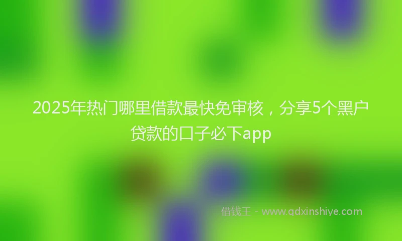 2025年热门哪里借款最快免审核，分享5个黑户贷款的口子必下app