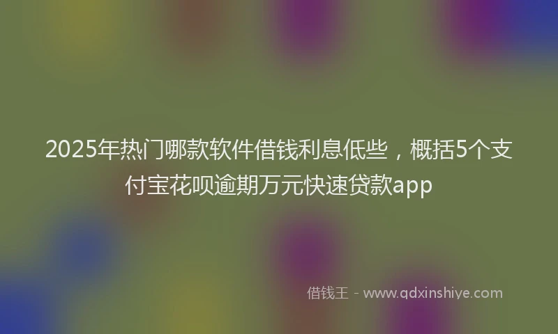 2025年热门哪款软件借钱利息低些，概括5个支付宝花呗逾期万元快速贷款app