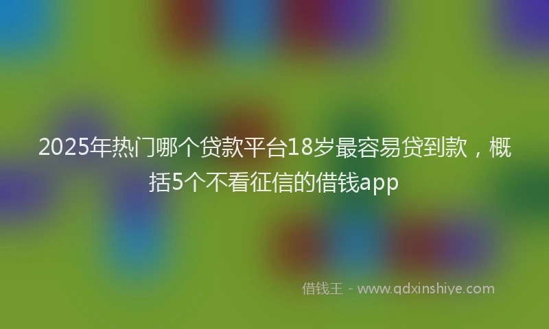 2025年热门哪个贷款平台18岁最容易贷到款，概括5个不看征信的借钱app
