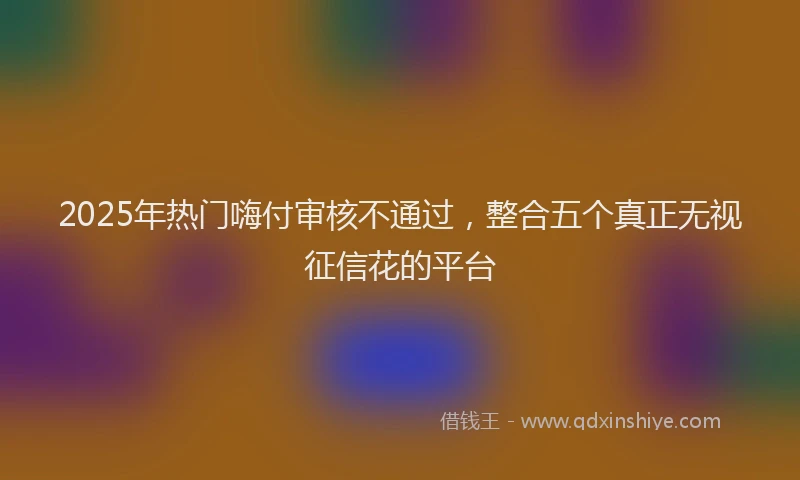 2025年热门嗨付审核不通过，整合五个真正无视征信花的平台