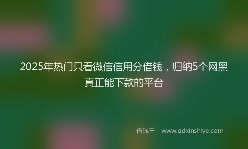 2025年热门只看微信信用分借钱，归纳5个网黑真正能下款的平台