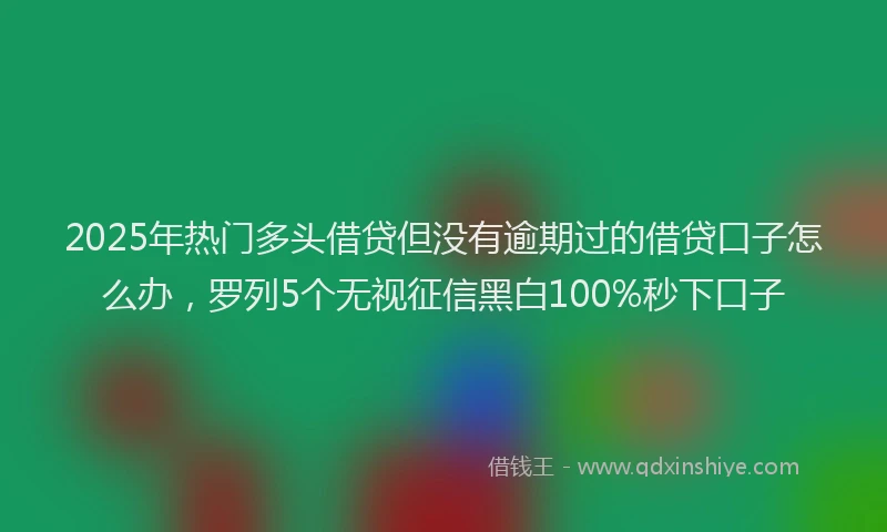 2025年热门多头借贷但没有逾期过的借贷口子怎么办，罗列5个无视征信黑白100%秒下口子