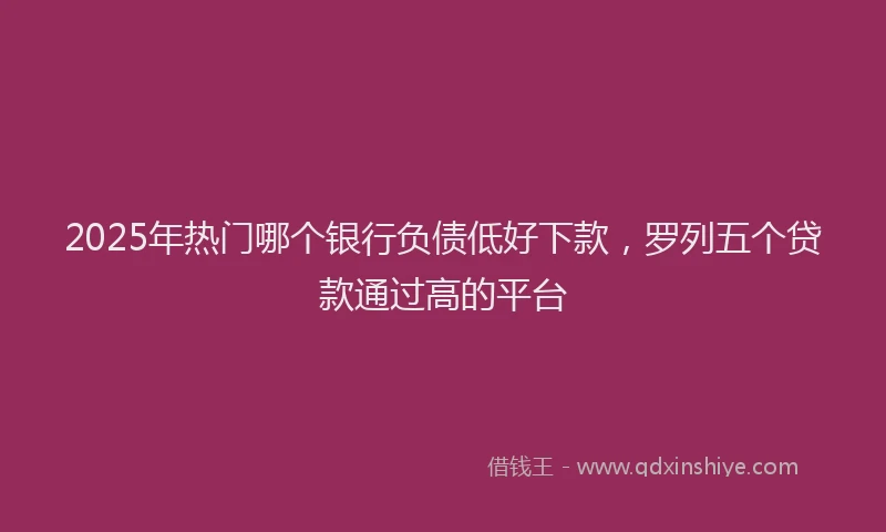 2025年热门哪个银行负债低好下款，罗列五个贷款通过高的平台