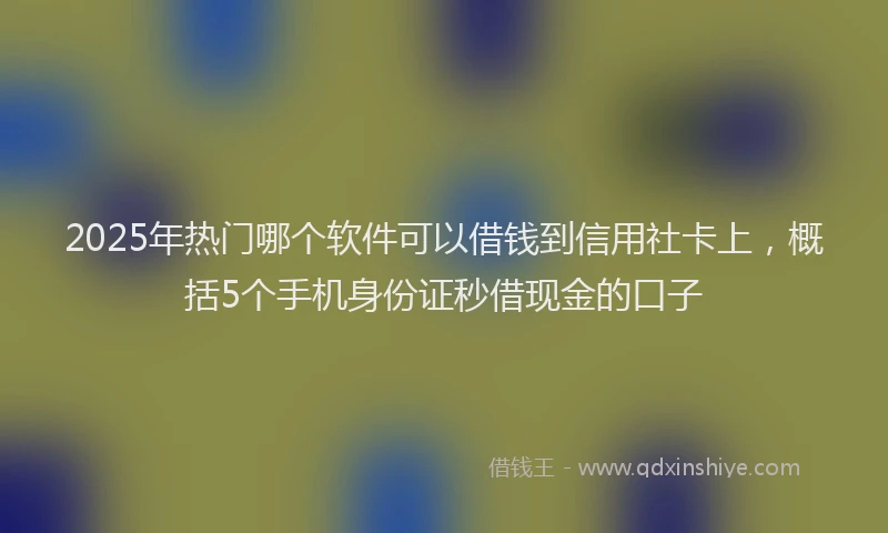 2025年热门哪个软件可以借钱到信用社卡上，概括5个手机身份证秒借现金的口子