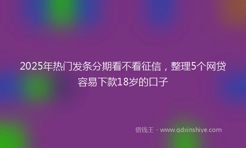 2025年热门发条分期看不看征信，整理5个网贷容易下款18岁的口子