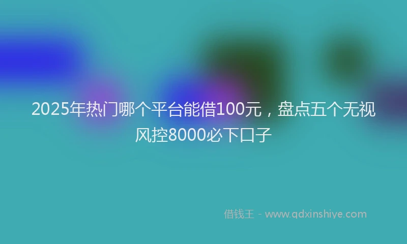 2025年热门哪个平台能借100元，盘点五个无视风控8000必下口子