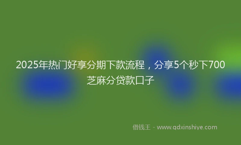 2025年热门好享分期下款流程，分享5个秒下700芝麻分贷款口子
