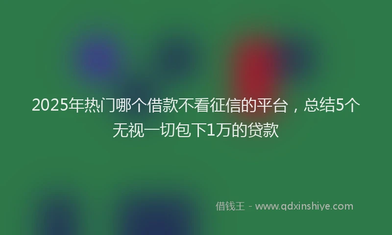 2025年热门哪个借款不看征信的平台，总结5个无视一切包下1万的贷款