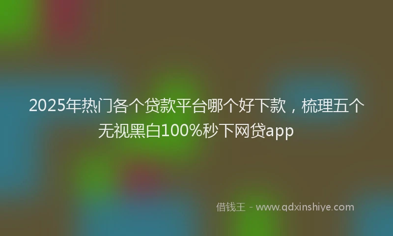 2025年热门各个贷款平台哪个好下款，梳理五个无视黑白100%秒下网贷app