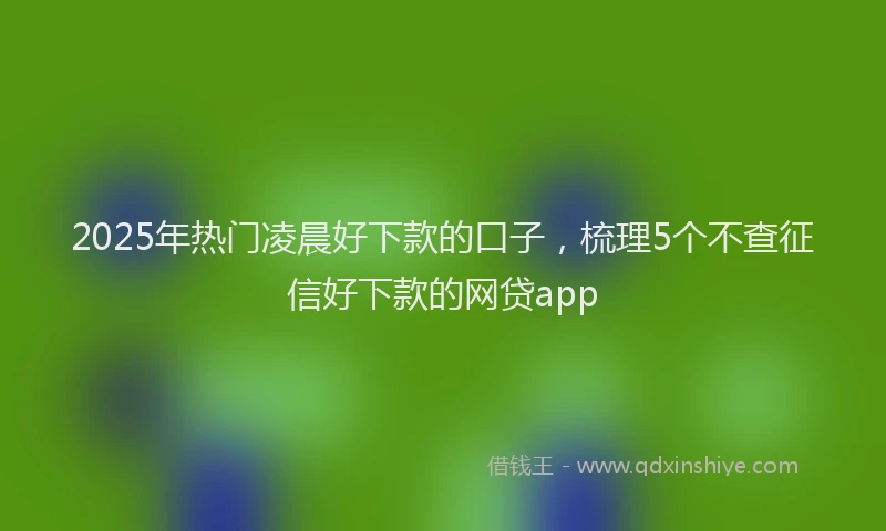 2025年热门凌晨好下款的口子，梳理5个不查征信好下款的网贷app