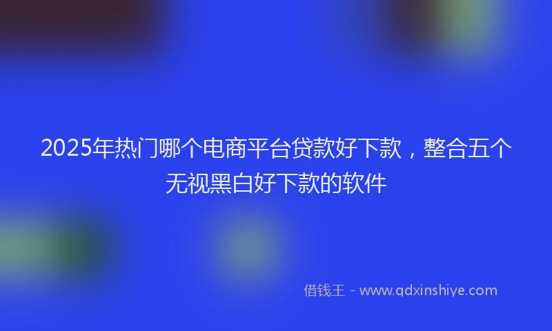 2025年热门哪个电商平台贷款好下款，整合五个无视黑白好下款的软件