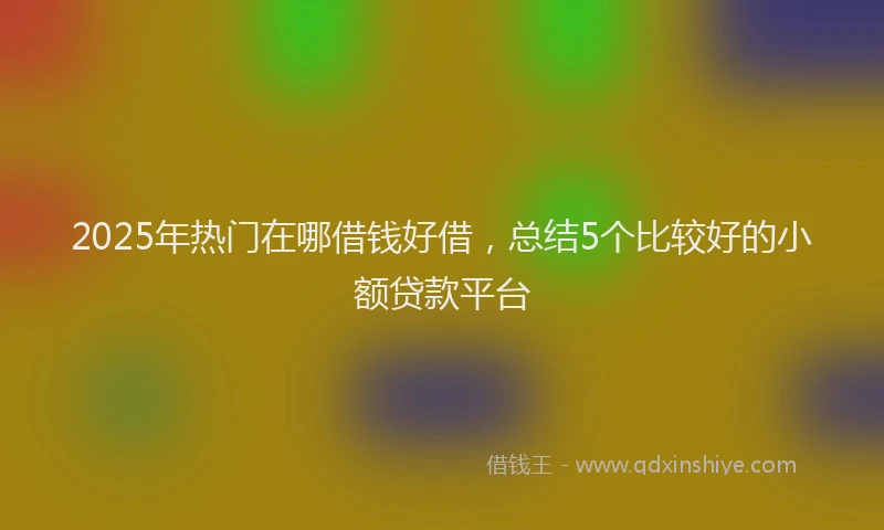 2025年热门在哪借钱好借，总结5个比较好的小额贷款平台