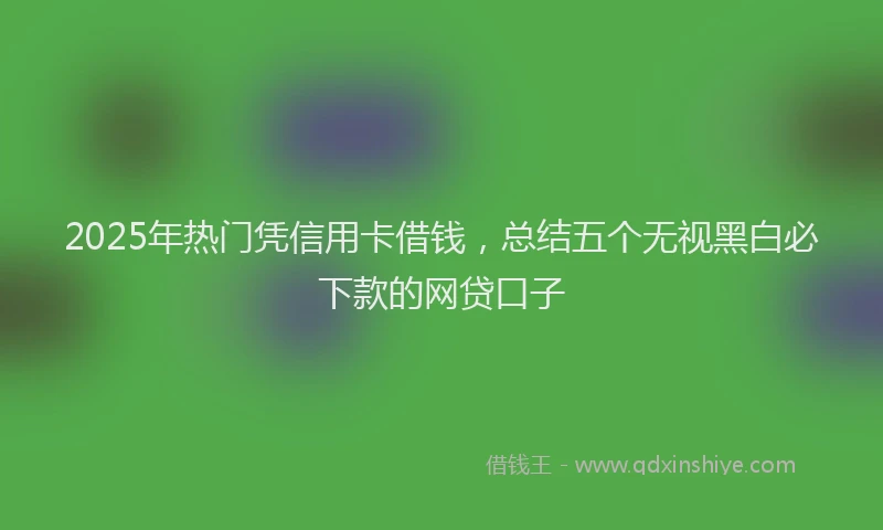 2025年热门凭信用卡借钱，总结五个无视黑白必下款的网贷口子