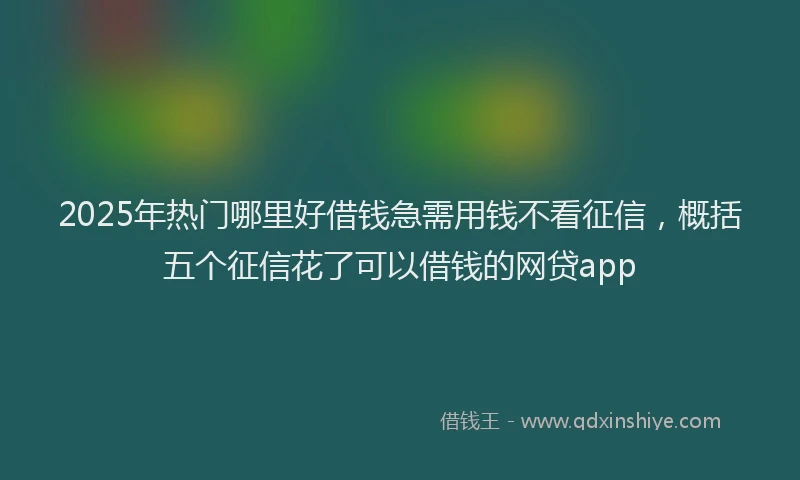 2025年热门哪里好借钱急需用钱不看征信，概括五个征信花了可以借钱的网贷app