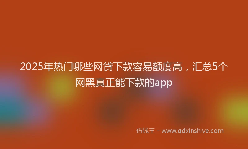 2025年热门哪些网贷下款容易额度高，汇总5个网黑真正能下款的app