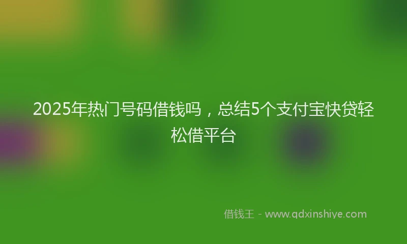 2025年热门号码借钱吗，总结5个支付宝快贷轻松借平台