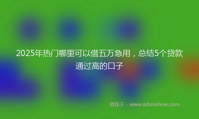 2025年热门哪里可以借五万急用，总结5个贷款通过高的口子