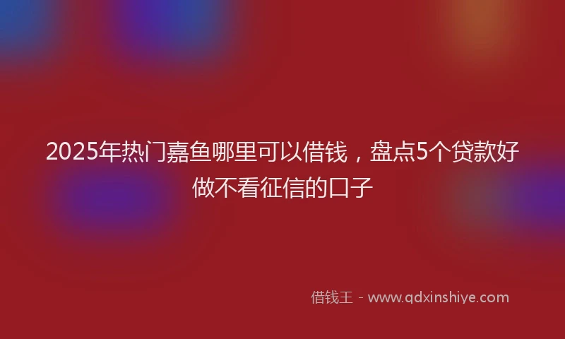 2025年热门嘉鱼哪里可以借钱，盘点5个贷款好做不看征信的口子