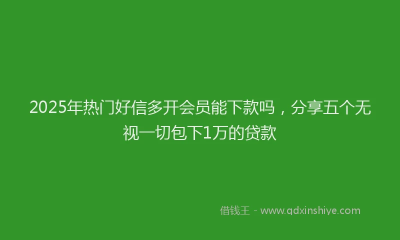 2025年热门好信多开会员能下款吗，分享五个无视一切包下1万的贷款