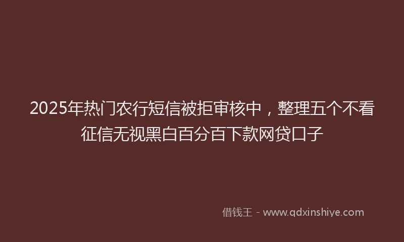 2025年热门农行短信被拒审核中，整理五个不看征信无视黑白百分百下款网贷口子