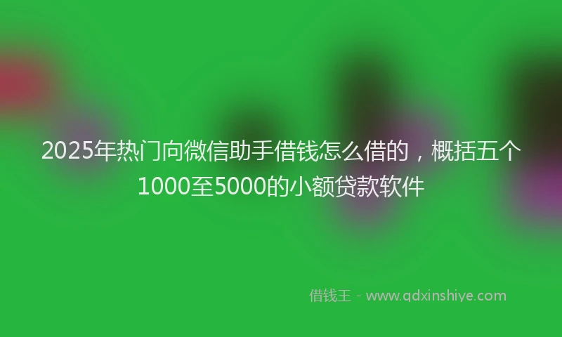 2025年热门向微信助手借钱怎么借的，概括五个1000至5000的小额贷款软件