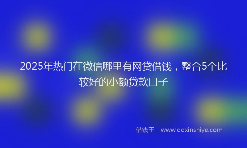 2025年热门在微信哪里有网贷借钱，整合5个比较好的小额贷款口子