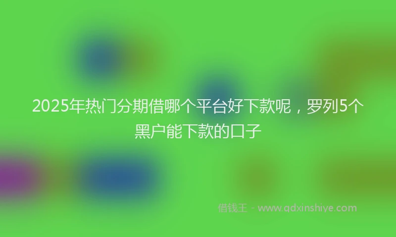 2025年热门分期借哪个平台好下款呢，罗列5个黑户能下款的口子