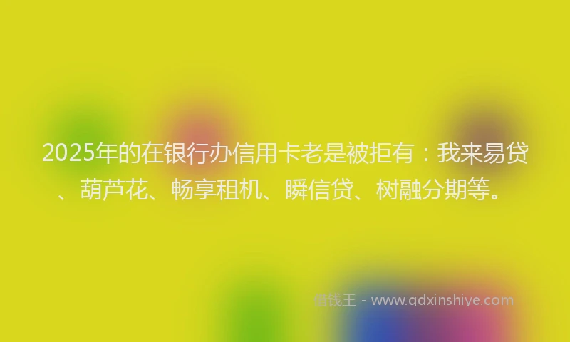 2025年的在银行办信用卡老是被拒有：我来易贷、葫芦花、畅享租机、瞬信贷、树融分期等。