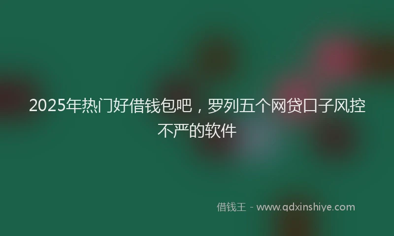 2025年热门好借钱包吧，罗列五个网贷口子风控不严的软件