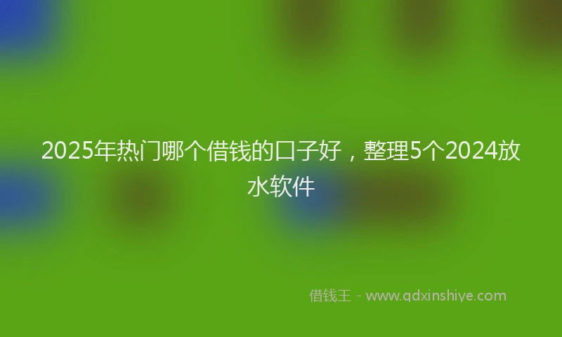 2025年热门哪个借钱的口子好，整理5个2024放水软件