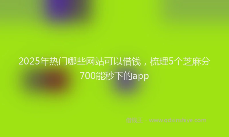 2025年热门哪些网站可以借钱，梳理5个芝麻分700能秒下的app