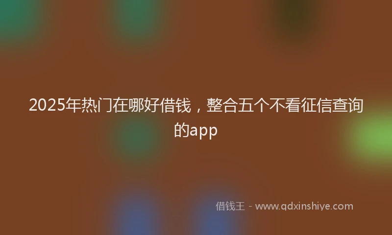 2025年热门在哪好借钱，整合五个不看征信查询的app