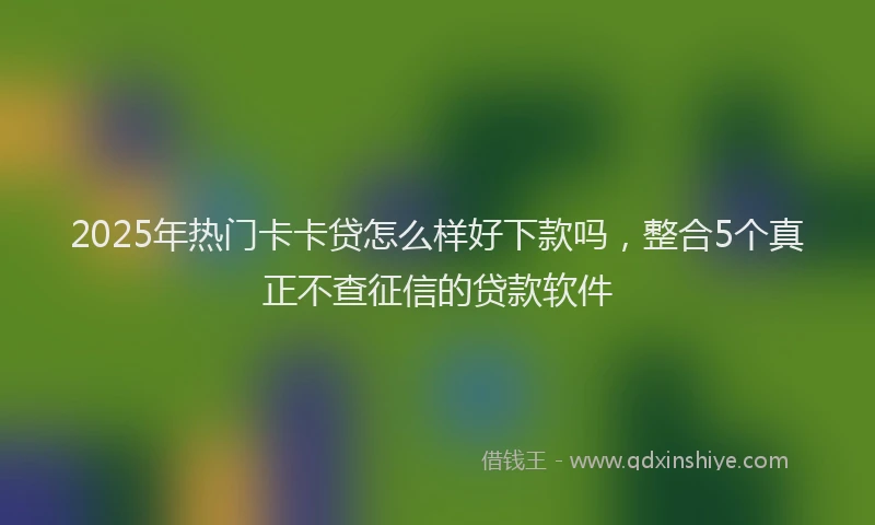 2025年热门卡卡贷怎么样好下款吗，整合5个真正不查征信的贷款软件