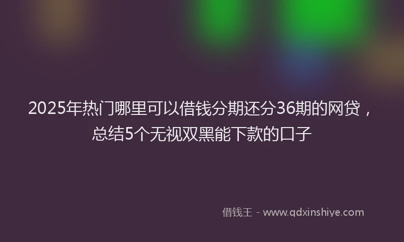 2025年热门哪里可以借钱分期还分36期的网贷，总结5个无视双黑能下款的口子