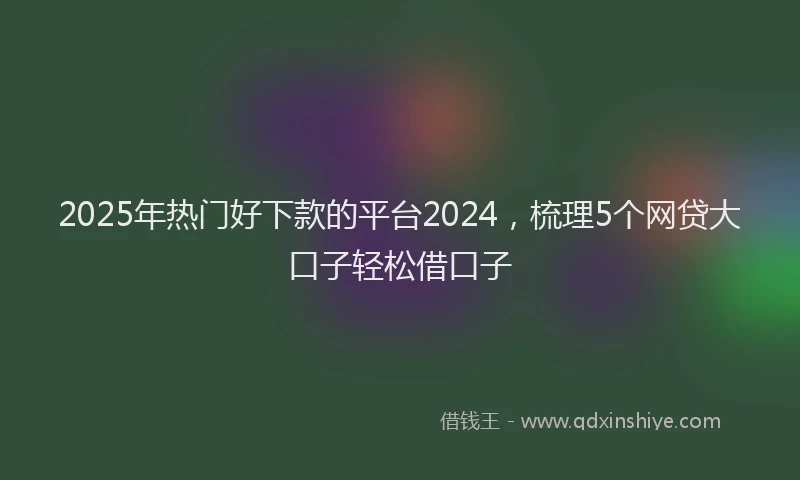 2025年热门好下款的平台2024，梳理5个网贷大口子轻松借口子