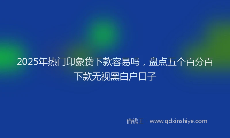 2025年热门印象贷下款容易吗，盘点五个百分百下款无视黑白户口子