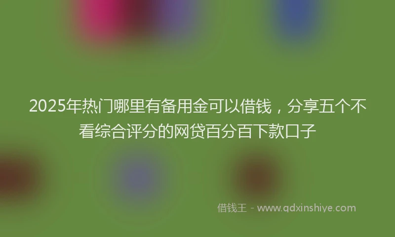 2025年热门哪里有备用金可以借钱，分享五个不看综合评分的网贷百分百下款口子