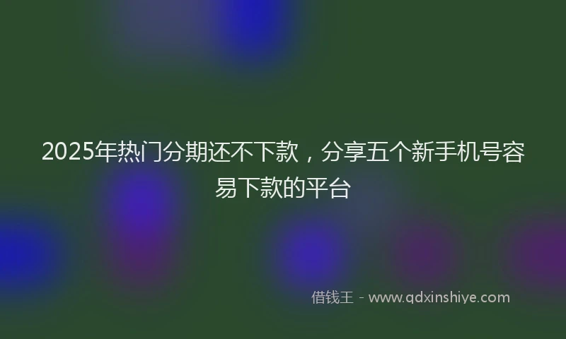 2025年热门分期还不下款，分享五个新手机号容易下款的平台