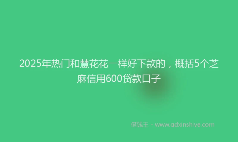 2025年热门和慧花花一样好下款的，概括5个芝麻信用600贷款口子