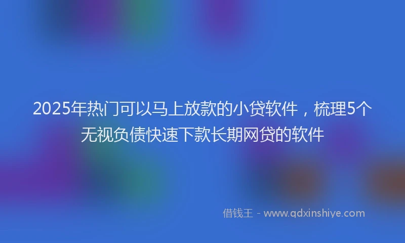 2025年热门可以马上放款的小贷软件，梳理5个无视负债快速下款长期网贷的软件