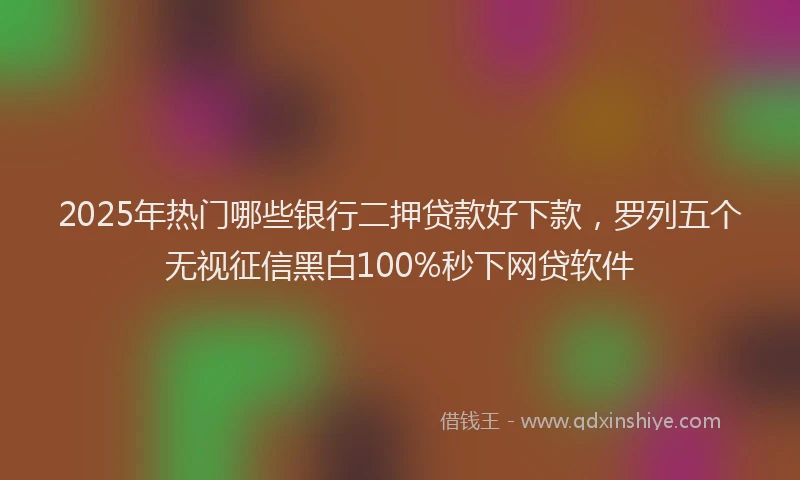 2025年热门哪些银行二押贷款好下款，罗列五个无视征信黑白100%秒下网贷软件