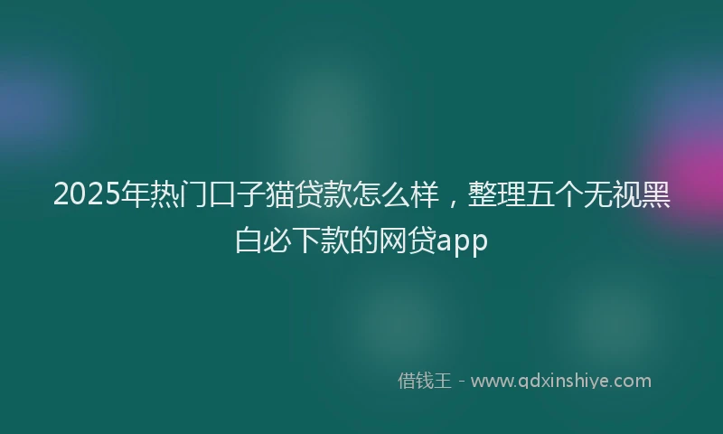 2025年热门口子猫贷款怎么样，整理五个无视黑白必下款的网贷app