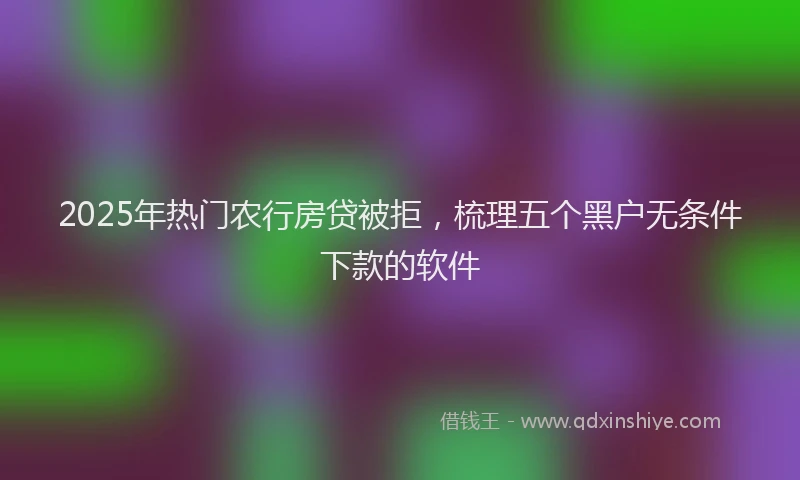 2025年热门农行房贷被拒，梳理五个黑户无条件下款的软件