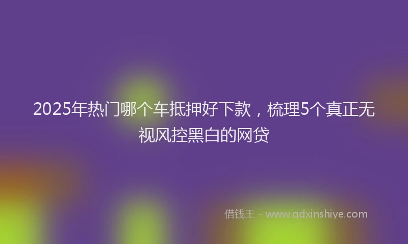 2025年热门哪个车抵押好下款，梳理5个真正无视风控黑白的网贷