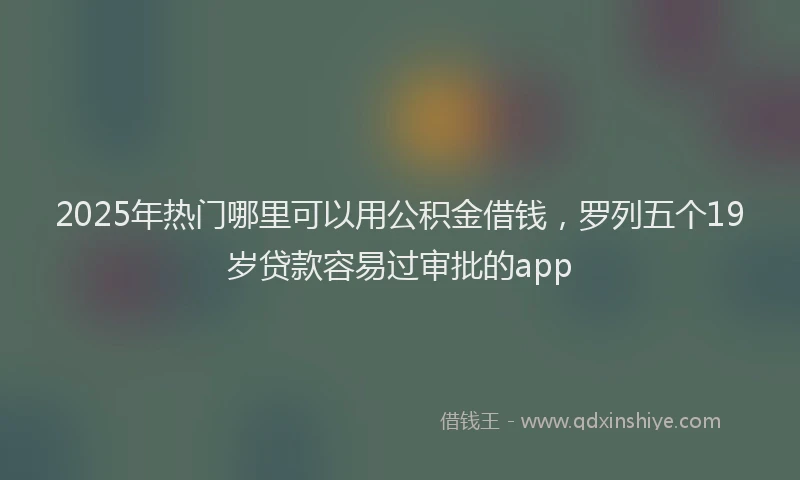 2025年热门哪里可以用公积金借钱，罗列五个19岁贷款容易过审批的app