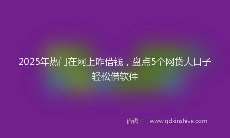 2025年热门在网上咋借钱，盘点5个网贷大口子轻松借软件